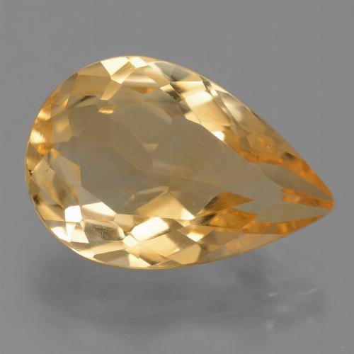Light Orange-Gold Citrin Edelstein - 6ct Birnen Schliff (ID: 456460)
