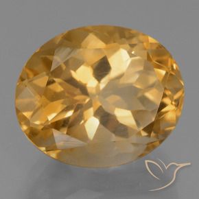 6.17 ct Golden Citrine Stone, Natural Citrine in Oval Facet Shape for Sale