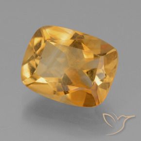 3.12 ct Golden Citrine Stone, Natural Citrine in Cushion-Cut Shape for Sale