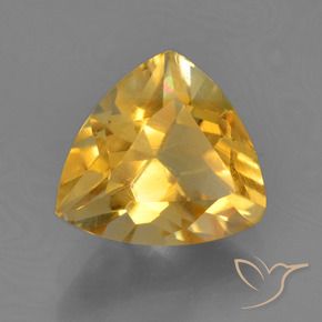 2.23 ct Golden Citrine Stone, Natural Citrine in Trillion Facet Shape for Sale