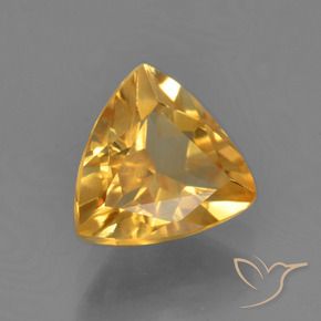 1.55 ct Golden Citrine Stone, Natural Citrine in Trillion Facet Shape for Sale