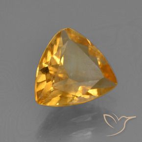 1.38 ct Golden Citrine Stone, Natural Citrine in Trillion Facet Shape for Sale