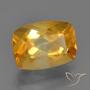 2.27 ct Golden Citrine Stone, Natural Citrine in Cushion-Cut Shape for Sale
