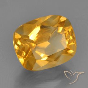 2.76 ct Golden Citrine Stone, Natural Citrine in Cushion-Cut Shape for Sale