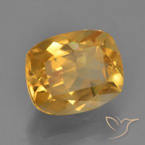 2.81 ct Golden Citrine Stone, Natural Citrine in Cushion-Cut Shape for Sale