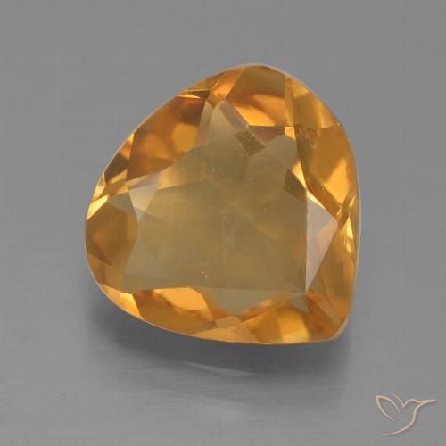 2.20ct Natural Deep Orange-Gold Citrine, Pear Shape, VS