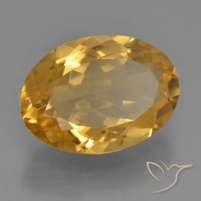 3.95 ct Golden Citrine Stone, Natural Citrine in Oval Facet Shape for Sale