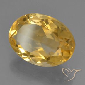 3.28 ct Golden Citrine Stone, Natural Citrine in Oval Facet Shape for Sale