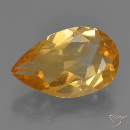 2.31 ct Golden Citrine Gemstone, Citrine Gem in Pear Facet Shape for Sale.