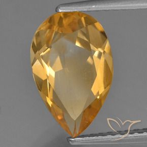2.31 ct Golden Citrine Stone, Natural Citrine in Pear Facet Shape for Sale