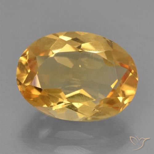 2.59 ct Golden Citrine Gemstone, Citrine Gem in Oval Facet Shape for Sale.