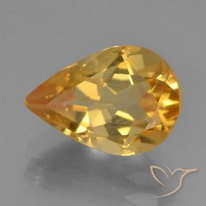 2.17 ct Golden Citrine Stone, Natural Citrine in Pear Facet Shape for Sale