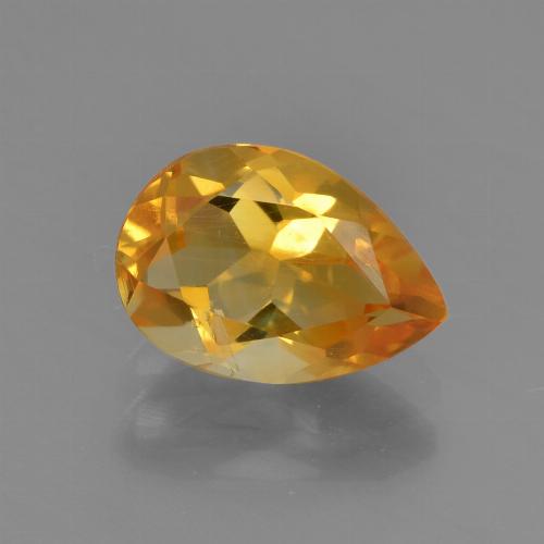 Dark Orange-Gold Citrino Gem - 1.3ct Sfaccettatura a pera (ID: 456596)