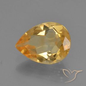 1.49 ct Golden Citrine Stone, Natural Citrine in Pear Facet Shape for Sale
