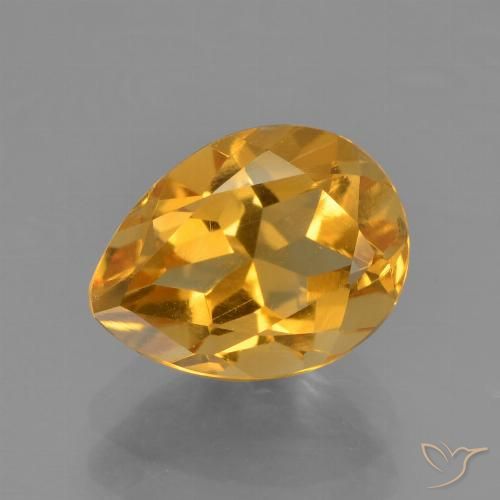 1.84 ct Yellow Citrine, 9.3 x 7.1 mm Pear Cut From Brazil, Photo A