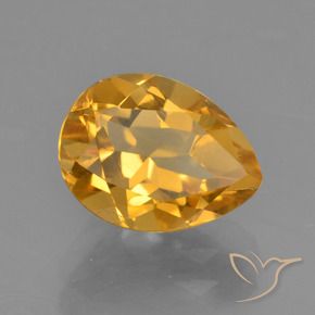 1.84 ct Golden Citrine Stone, Natural Citrine in Pear Facet Shape for Sale