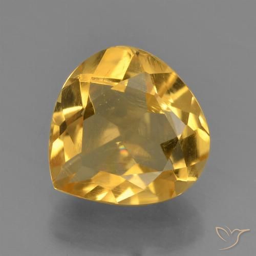 1.45ct Natural Dark Golden Citrine, Pear Shape, VS