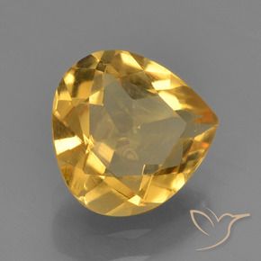 1.45 ct Golden Citrine Stone, Natural Citrine in Pear Facet Shape for Sale