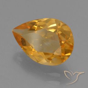2.07 ct Golden Citrine Stone, Natural Citrine in Pear Facet Shape for Sale