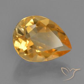 2.32 ct Golden Citrine Stone, Natural Citrine in Pear Facet Shape for Sale