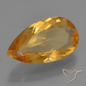 2.36 ct Golden Citrine Stone, Natural Citrine in Pear Facet Shape for Sale