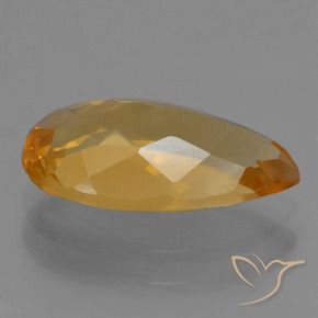 Citrine Gemstone in 12.8 x 7.3 mm Size for Sale, Citrine Stone in Deep Orange-Gold Color