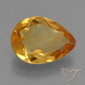 2.23 ct Golden Citrine Stone, Natural Citrine in Pear Facet Shape for Sale