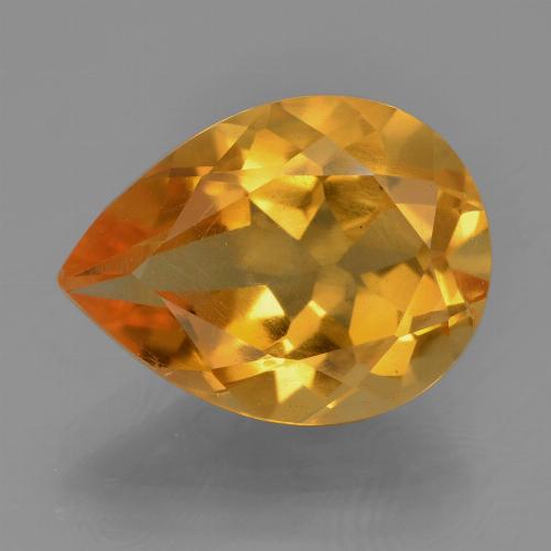 Deep Orange-Gold Цитрин Камень - 3.7ct Фасетная Груша (ID: 456664)