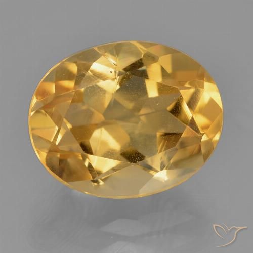4.71 ct Yellow Citrine, 12.1 x 9.8 mm Oval Cut From Brazil, Photo A