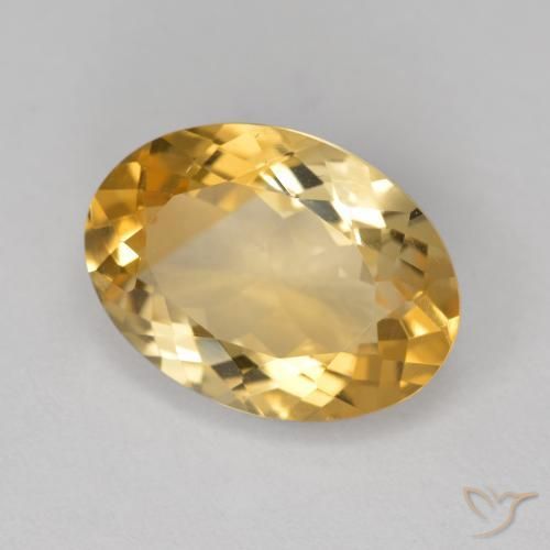 5.30 ct Golden Citrine Stone, Natural Citrine in Oval Facet Shape for Sale