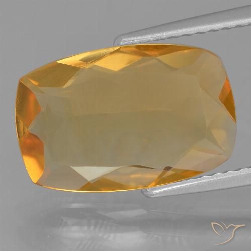 3.55ct Natural Deep Orange-Gold Citrine, Cushion, VVS-VS