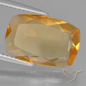 3.55 ct Golden Citrine Stone, Natural Citrine in Cushion-Cut Shape for Sale