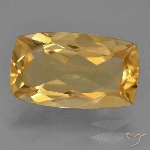 3.96ct Natural Medium-Dark Golden Citrine, Cushion, VS
