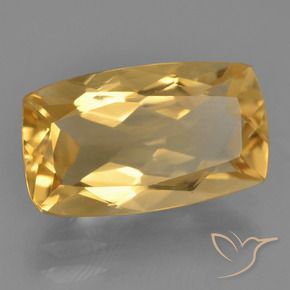 3.96 ct Golden Citrine Stone, Natural Citrine in Cushion-Cut Shape for Sale