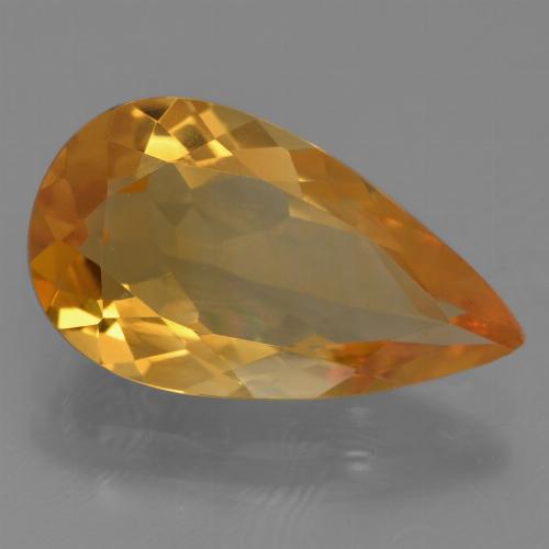 Dorado naranja intenso Citrina Gema - 3.5ct Corte en forma de pera (ID: 456672)