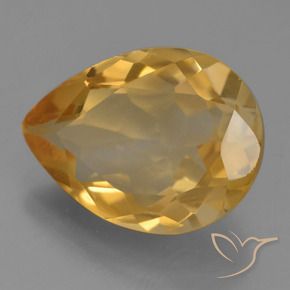 4.72 ct Golden Citrine Stone, Natural Citrine in Pear Facet Shape for Sale