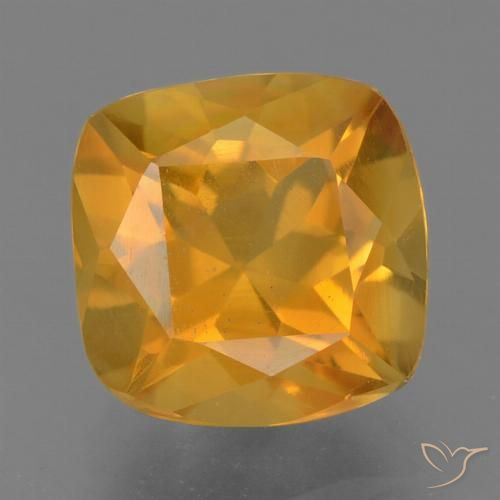 1.90ct Natural Deep Orange-Gold Citrine, Cushion, VS