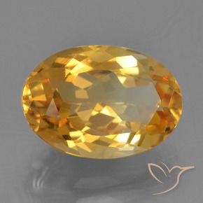 2.90 ct Golden Citrine Stone, Natural Citrine in Oval Facet Shape for Sale