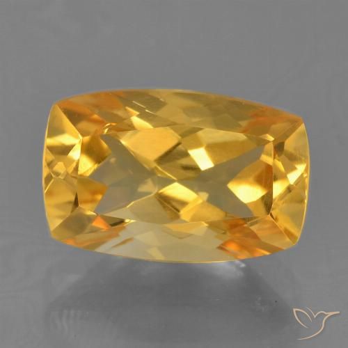 2.65ct Natural Medium Golden Citrine, Cushion, VVS-VS