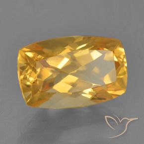 2.65 ct Golden Citrine Stone, Natural Citrine in Cushion-Cut Shape for Sale