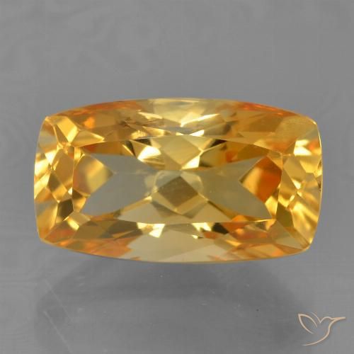 4.24ct Natural Dark Orange-Gold Citrine, Cushion, VVS-VS