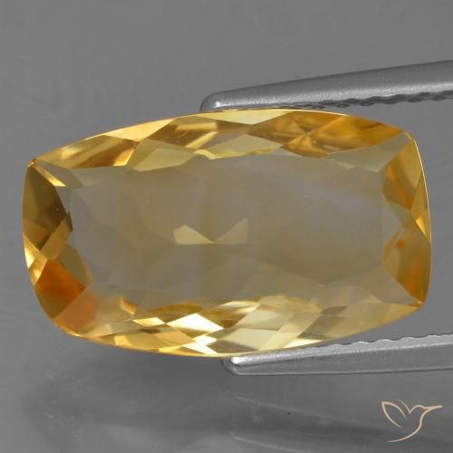 4.01ct Natural Deep Golden Orange Citrine, Cushion, VVS-VS