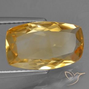 4.01 ct Golden Citrine Stone, Natural Citrine in Cushion-Cut Shape for Sale