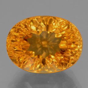 6.41 ct Gold Citrine Gemstone, Citrine Gem in Oval Concave Cut Shape for Sale.