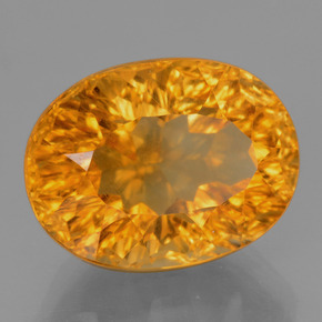 6.41 ct Gold Citrine Stone, Natural Citrine in Oval Concave Cut Shape for Sale