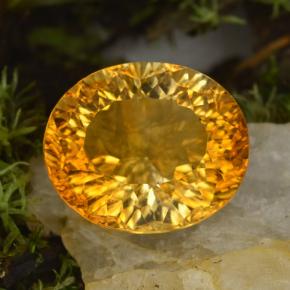 Deep Orange-Gold Citrin Edelstein - 7.9ct Oval Konkavschliff (ID: 456890)