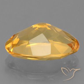 Citrine Gemstone in 11.3 x 7.7 mm Size for Sale, Citrine Stone in Deep Orange-Gold Color