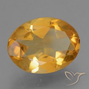 2.08 ct Golden Citrine Stone, Natural Citrine in Oval Facet Shape for Sale