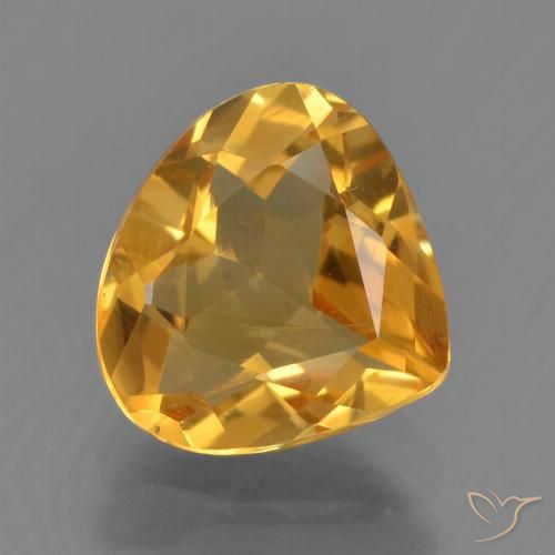Deep Orange-Gold Citrine Gem - 1.7ct Pear Facet (ID: 457289)