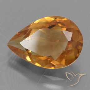 2.06 ct Golden Citrine Stone, Natural Citrine in Pear Facet Shape for Sale